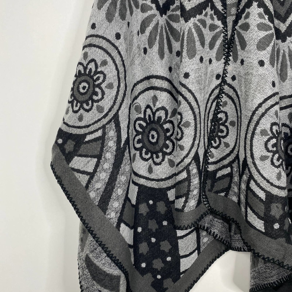 NEW Boho Southwest Ruana Oversized Open Wrap Poncho Blanket Scarf - Picture 5 of 9